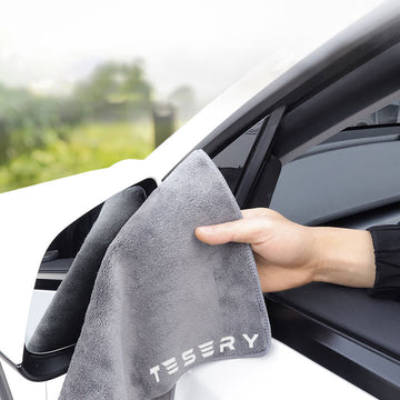 Suede Coral Velvet Double-Sided Car Towel For Tesla Model 3/Y/X/S