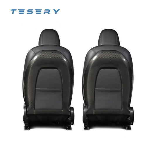 Real carbon fiber central control seat back (2 pcs) suitable for Tesla model 3 2017-2022