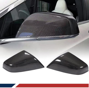 Real Carbon Fiber Mirror Covers for Tesla Model S 2014-2023