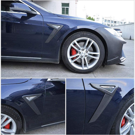 Real Carbon Fiber side camera indicator cover suitable for Tesla Model S 2014-2020