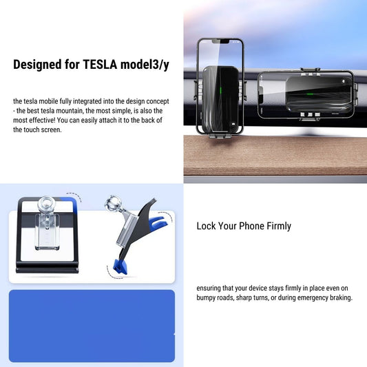 Solar mobile phone holder for Tesla model 3/Y 2017-2023