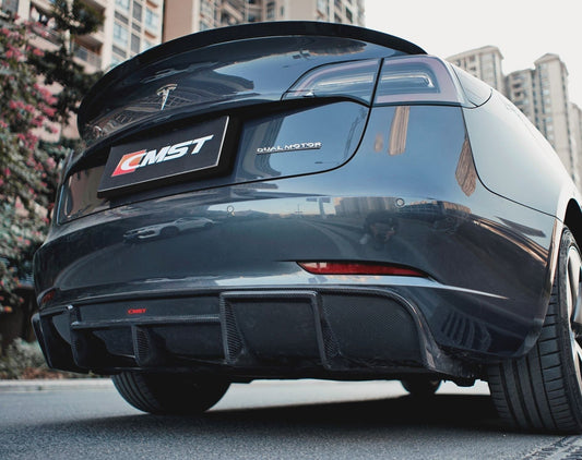 TESERY×CMST Tesla Model 3 Carbon Fiber Rear Diffuser Ver.1