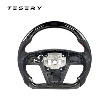 Model S LED Sport Carbon Fiber Steering Wheel 2021+【Style 3】