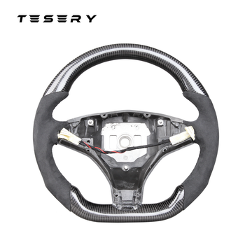 Model X / S Rounded Alcantara Carbon Fiber Steering Wheel 2016-2020【Style 4】