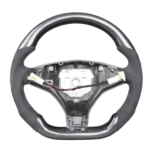 Model X / S Rounded Alcantara Carbon Fiber Steering Wheel 2016-2020【Style 4】