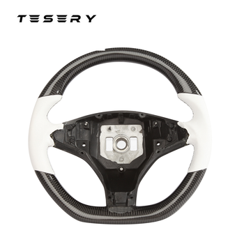 Model X / S Round Carbon Fiber Yoke Steering Wheel 2016-2020【Style 9】