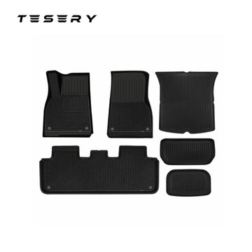 TESERY TPE+Menes Double Layer Floor Mats for Model 3 & Model Y 2021-2023