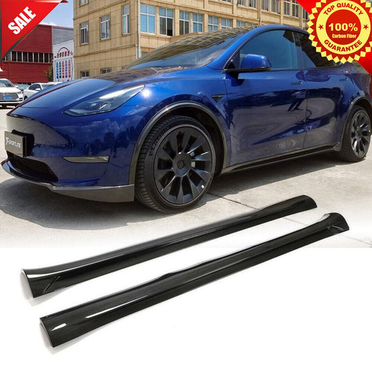 Real Carbon Fiber Side Skirt for Tesla Model Y 2020-2023 JC Style